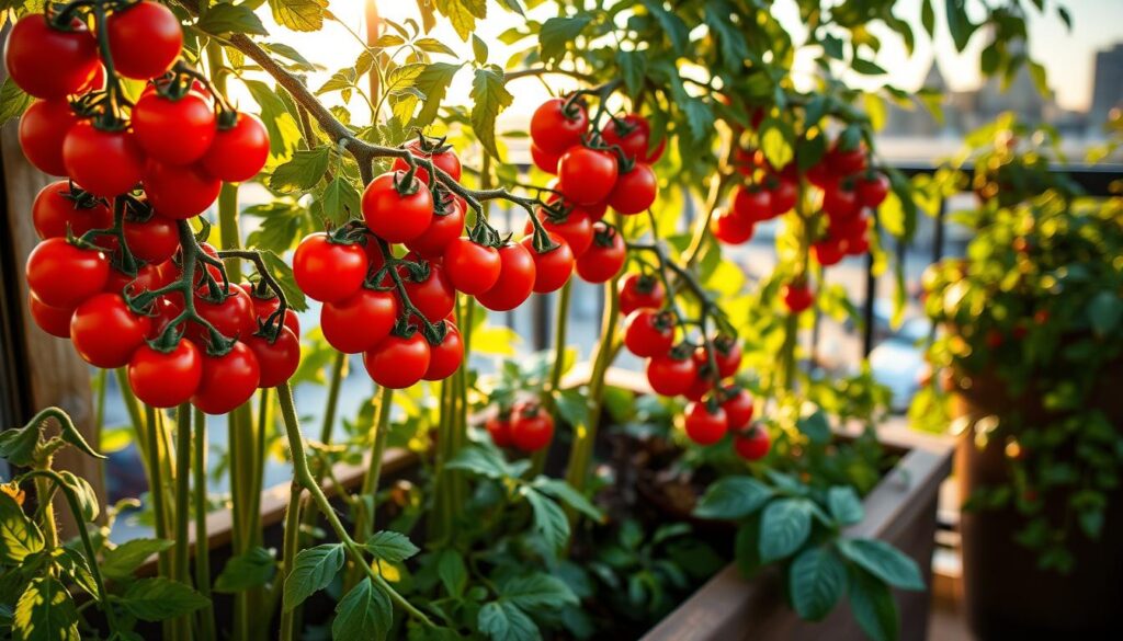 pomidory koktajlowe na balkonie